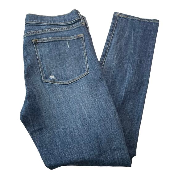 J Crew Factory Womens Jeans Size 30 Skinny Mid Rise Distressed Stretch Denim - Picture 5 of 11